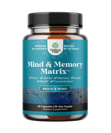 Matrix Nootropic Brain Supplement for Memory and Focus Enhancement - Vitamins for Mental Health & Clarity - Cognitive Complex for Adults of All Ages Mind's Vitality - 60 Capsules