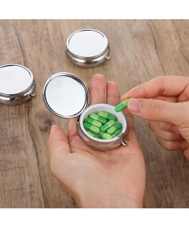 3 Pcs Portable Pill Case - Travel Multi-Functional Organizer for Vitamins & Supplements - Cute Metal Design - Ideal for Purse & Pocket - Buy Online on GoSupps.com