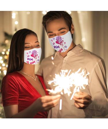 ZQP 1PC+2PCS Christmas Valentine's Day Face_Masks for Adult Resuable Washable Printed Face Bandanas Breathable for Outdoor Working Traving Camping - Buy Online on GoSupps.com