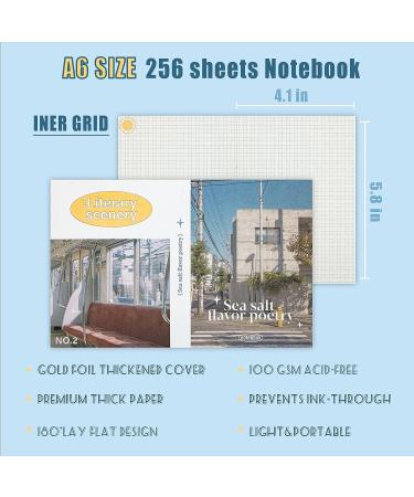 Aromoty Aesthetic Scrapbook Kit - Vintage Scrapbooking Supplies for Bullet Journals - A6 Grid Notebook - DIY Craft and Journaling Supplies - Bluey Birthday Gifts for Women, Kids, Teens - The Blue Sea - Buy Online on GoSupps.com