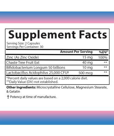 Angry Supplements Pretty Probiotics for Women Beauty & Wellness Blend to Support Hair Skin Nail & Gut Health: Zinc Chaste Tree Fruit Bifidobacterium & Lactobacillus 60 Capsules (1-Bottle) - Buy Online on GoSupps.com