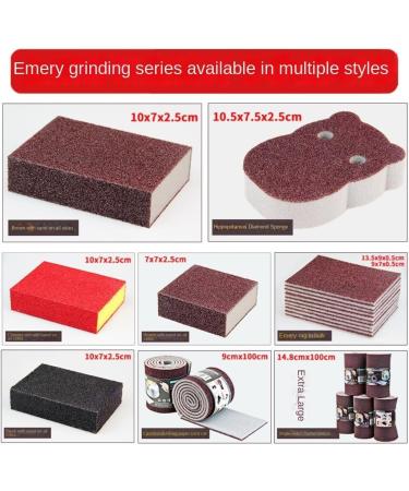 Scrubber Set Emery Sponge Wipe Kitchen Dishwashing Pot Brush Rust Removal Grinding Sponge Block Household Cleaning Brush Pot Supplies Sponge(Brown) A Brown - Buy Online on GoSupps.com