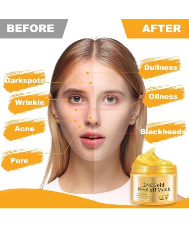 24K Gold Face Mask Deep Pore Cleansing Moisturizing Face Mask Brightening Nourishing Reduces Pores and Removes Blackheads Face Mask for Women and Men 120ml - Buy Online on GoSupps.com