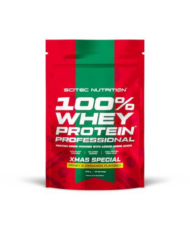 Scitec Nutrition 100% Whey Protein Professional - enriched with additional amino acids and digestive enzymes - gluten -free - palm oil -free 500 g honey -cinnamon honey -quantity 500 g