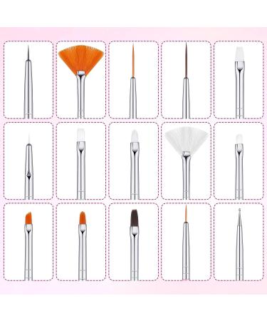 21-Piece Nail Art Tools Kit: Resin Palette, Leaf Shape Mixing Palette, 20 Design Brushes, Golden Edge Holder | Nail Gel Polish Mixing Pallet - White - Buy Online on GoSupps.com