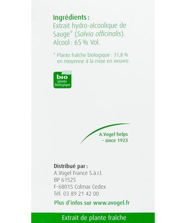 A.VOGEL Dietary Supplement for Women Menopause Treatment Fights Hot Flashes Abdominal Pain & Mood Swings Organic Fresh Plant Extract Sage 50 ml - Buy Online on GoSupps.com