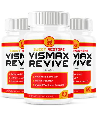 (3 Pack) Vismax Revive Capsules Vis Max Premium Eye Health & Vision Support Vitamin Supplement Pills All-Natural Advanced Formula Sharper Healthy Eyesight Focus Visual Sight Overall Health (180 ct)
