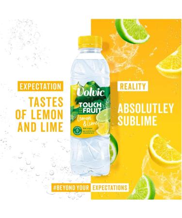 Volvic Touch of Fruit Natural Low Sugar Flavored Water Lemon & Lime 500ml Pack of 12 - Buy Online on GoSupps.com