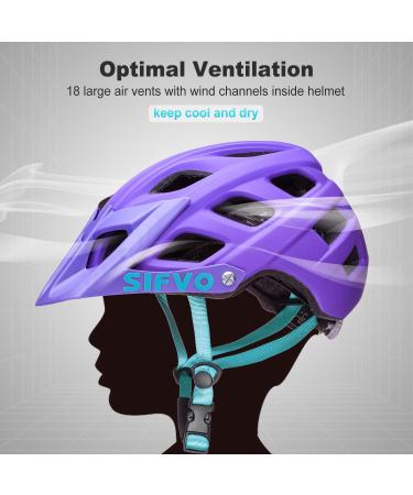 SIFVO Kids Bike Helmet 8+ with Cool Visor | Lightweight Youth Mountain Bike Helmet for Boys and Girls 55-58cm - Purple - Buy Online on GoSupps.com