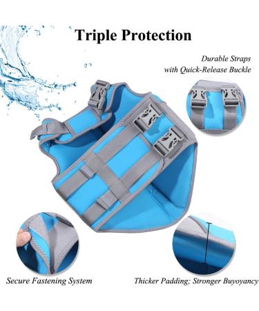Vivaglory Blue Neoprene Dog Life Jacket | Large Size L 25-30 Ribcage | Superior Buoyancy & Rescue Handle - Buy Online on GoSupps.com