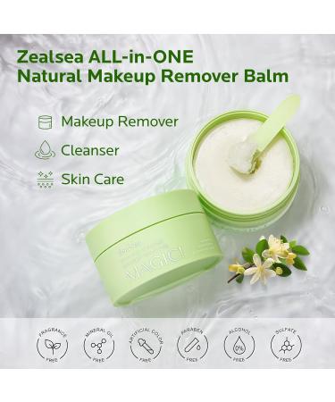 ZealSea Makeup Remover Cleansing Balm - Deep Cleaning Natural Facial Cleanser | Gentle Melting Balm for Eye Lip & Face - 3.5 Oz - Buy Online on GoSupps.com