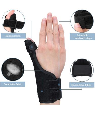 ZOUYUE Adjustable Thumb Wrist Support Brace for Arthritis & Carpal Tunnel Pain Relief - Black Single - Buy Online on GoSupps.com