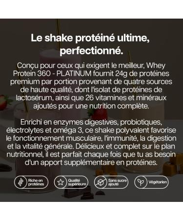 Protein Works | Whey Protein 360 - PLATINUM Innovation Prot ines Whey Isolate Electrolytes Ajout s Enzymes Digestives Omega 3 Sans Sucres Ajout s Fraise la Cr me 34 Portions 1.2 kg - Buy Online on GoSupps.com