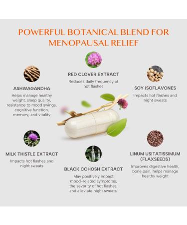Meno - Menopause Hormonal Balance Supplement for Women | Estrogen Soy Isoflavones Ashwagandha & Black Cohosh for Hot Flashes & Night Sweats Relief | 60 Capsules - Buy Online on GoSupps.com