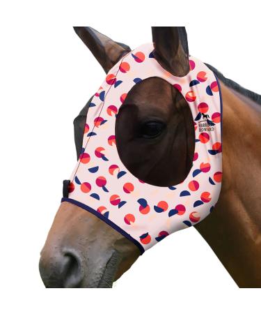 Harrison Howard Super Comfort Stretchy Fly Mask Large Eye Space with UV Protection Skin with Breatatability Points Woven Large Wave Point