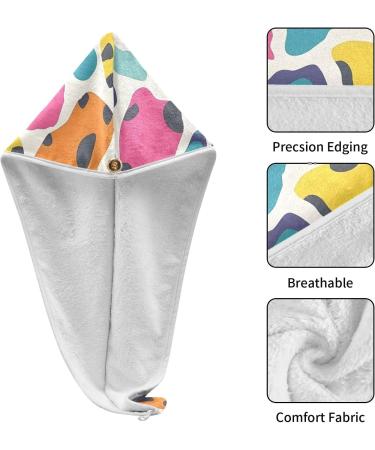 Colorful Leopards Hair Towel 2 Pack | Super Absorbent Quick Drying Hair Turbans for Women & Girls - Buy Online on GoSupps.com