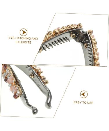 DRESSOOS Rhinestone Hair Clip Banana Hair Clips for Women Hair Accessories for Women Hair Clips for Fine Hair Rhinestone Barrettes for Women Banana Clip Rhinestones Hair Comb Curls Women's - Buy Online on GoSupps.com