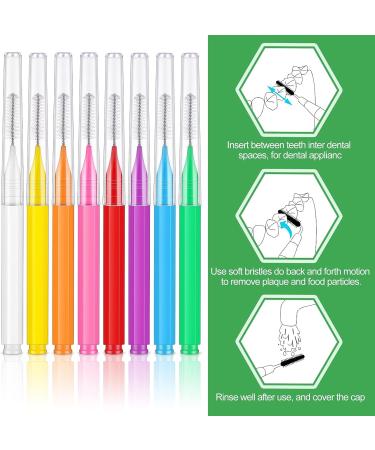 80-Piece Multicolored Interdental Braces Brush Set for Oral Hygiene - 8 Colors - Buy Online on GoSupps.com