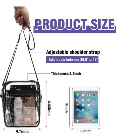 YCBB Clear Stadium-Approved Purse for Women - Adjustable Shoulder Strap - 8.8 Inch Clear Bag - Buy Online on GoSupps.com