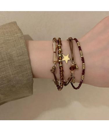 Handmade Bohemian Bracelet with Acrylic Pearls & Retro Design | Oralgo Jewelry for Fashionistas - Buy Online on GoSupps.com