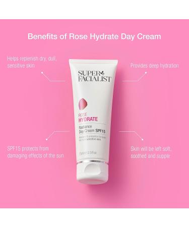 Super Facialist Rosehip Hydrate Radiance Day Cream SPF15 - 75ml - Buy Online on GoSupps.com