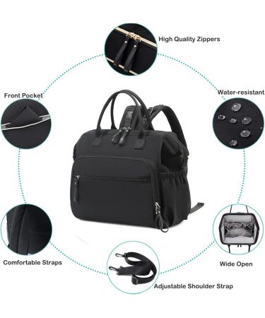 Buy Paoixeel Large Capacity Diaper Bag - Water-Repellent Nylon 3-Way Frame Anti-Theft Design - Black-Silver | International Shipping Available - Buy Online on GoSupps.com