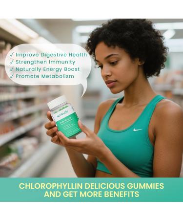 NUTRAJOY Chlorophyll Gummies for Women & Men - Body Odor Eliminator Supplement with Natural Internal Deodorant Support - Digestion Health Immune Support - Vegan Sugar Free - 30 Gummies - Buy Online on GoSupps.com