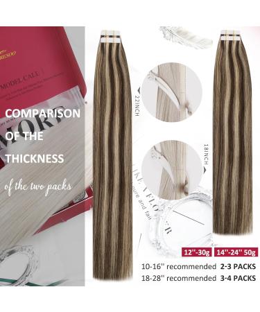 Moresoo Tape in Extensions - Real Hair Ombre Brown to Caramel Blonde - 30 cm 20 Pieces - Invisible Tape Extensions #P4/27 for International Shipping - Buy Online on GoSupps.com