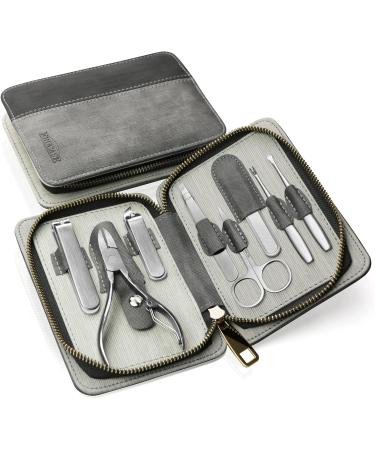 FRUCASE 8 in 1 Stainless Steel Manicure Pedicure Set with Travel Case - Professional Nail Clipper Kit - Buy Online on GoSupps.com