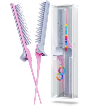 ColorBow Rat Tail Combs for Hair Stylist (2 Pack) Teasing Comb Hair Straightener Comb Flat Iron Comb Straightening Comb Hair Coloring Styling Tools for Highlights Balayage Ombr Trimming & Cutting Pink / Gray - Buy Online on GoSupps.com