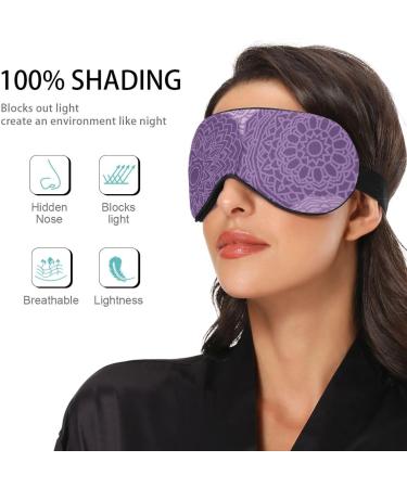 Haskirky Light Blocking Eye Mask - Breathable & Adjustable for Adults | Ideal for Travel, Yoga & Meditation - Purple Mandala Design - Buy Online on GoSupps.com