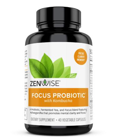 Zenwise Health Probiotic + Kombucha + Focus  40 Vegetable Capsules
