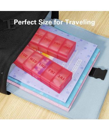 TookMag 2 Pack Extra Large Weekly Pill Organizer Case - 7 Day Capacity for Pills/Vitamins/Supplements (Pink) - Buy Online on GoSupps.com