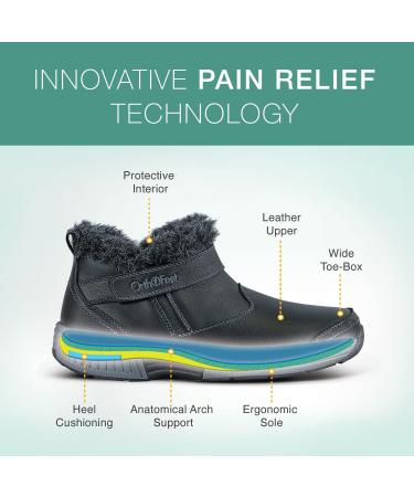 Orthofeet Siena 7 Black Orthopedic Boots for Women - Plantar Fasciitis Relief & Arch Support - Buy Online on GoSupps.com