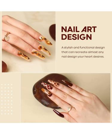 Modelones 9PCS Nail Art Brushes Set - Nail Brush Polish, Liner, Extension Gel, Carving, French Nails Brush - Manicure Salon DIY Nail Art Tools Amber - Buy Online on GoSupps.com