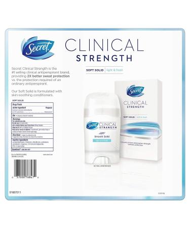 Secret Clinical Strength Soft Solid Deodorant Light & Fresh (1.6 oz 3 pk.) - Buy Online on GoSupps.com