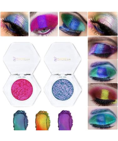 Holographic Glitter Eyeshadows Highly Colored Eye Shadow Multichrome Eyeshadows Makeup Cosmetics Eye Shadow Plate Multi-Dimensional Eye Makeup Eyeshadow for Women Girls 1pcs # 01 - Buy Online on GoSupps.com