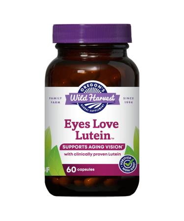 Oregon's Wild Harvest Eyes Love Lutein Capsules Non-GMO Organic Herbal Supplements 60 Count