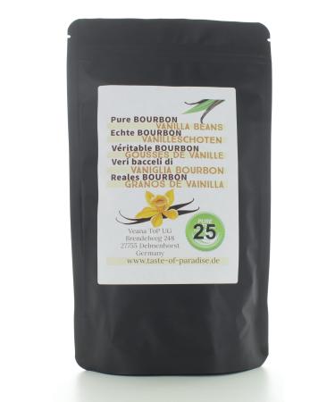 Bourbon vanilla pods (25 pieces - 12-13cm) 100% natural from Madagascar fresh & juicy high vanilla content top gourmet vanilla 25 pieces (1 Pack)