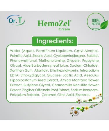 Dr. T HemoZel Cream - Natural Hemorrhoid Treatment for Symptoms like Bleeding, Burning, Itching, Swelling - 6 Sachets x 0.17 oz (5g) - Alleviates Varicose Veins Discomfort - Buy Online on GoSupps.com