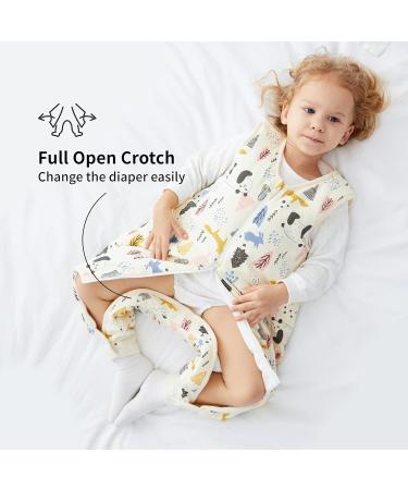 Duomiaomiao Baby Sleeping Bag with Legs 1.5 Tog - Unisex 100% Cotton Wearable Blanket for 1-2 Years (75cm) - Beige Panda Design - Buy Online on GoSupps.com