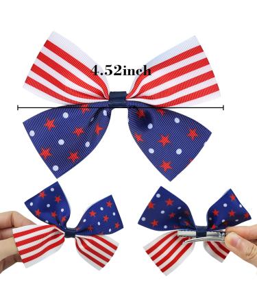 4th of July Hair Clips Set - Patriotic Party Accessories for Women - USA Stars Hair Barrettes - 4PCS - Buy Online on GoSupps.com