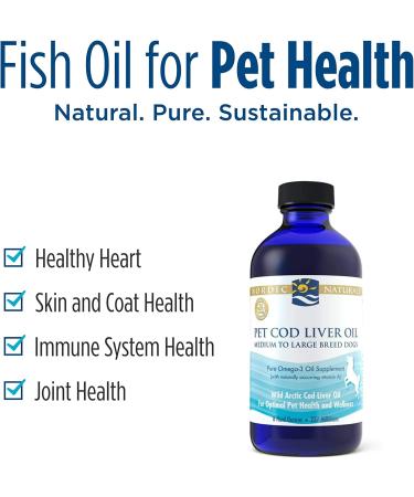 Nordic Naturals Pet Cod Liver Oil for Medium & Large Dogs - 8 fl oz (237 ml) - Buy Online on GoSupps.com