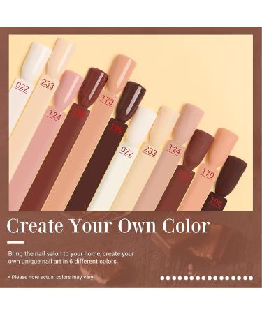 AZUREBEAUTY Dip Powder Nail Set - 6 Pcs Nude Brown Series for French Nail Art Manicure | DIY at Home | No UV Lamp Needed - Buy Online on GoSupps.com