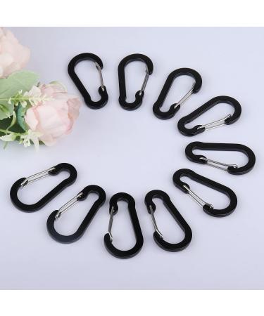 D Carabiner Mini Snap Hook Aluminum Small Carabiner for Camping/Fishing/Hiking Black