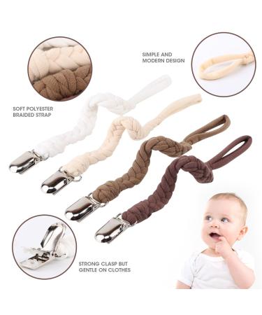 Pacifier Clips for Boys and Girls - Hand-Made Braided Leash for Teething Toy or Soothie (4 Pack, Color E) - Buy Online on GoSupps.com