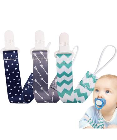 Zceplem pacifier clip pacifier clamps made of fabric bibs pacifier clip stay in place good firm effect for babies girls boys children children T3 combination