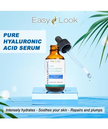 Pure Hyaluronic Acid Serum - Anti-Aging for Face Reduces Fine Lines Dark Spots & Hydrates Dry Skin - 2 oz - Buy Online on GoSupps.com
