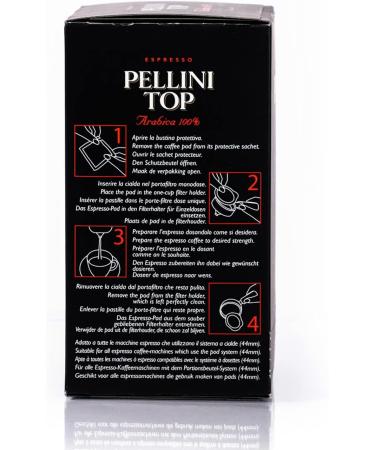 Pellini Caf Top 100% Arabica 108 Coffees in Compostable ESE Pods with Intense and Enveloping Aroma and Delicate Roasting 6 Packs of 18 Pods - Buy Online on GoSupps.com