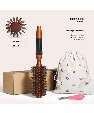 Bestool 2 inch Boar Bristle Round Hair Brush for Blow Drying - Large Wooden Barrel Styling Brush for Women & Men - Ideal for Straightening, Curling, Adding Shine and Volume - Buy Online on GoSupps.com